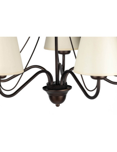 Żyrandol prowansalski KATRIN 5 AB WENGE/ECRU