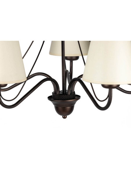 Żyrandol prowansalski KATRIN 5 AB WENGE/ECRU