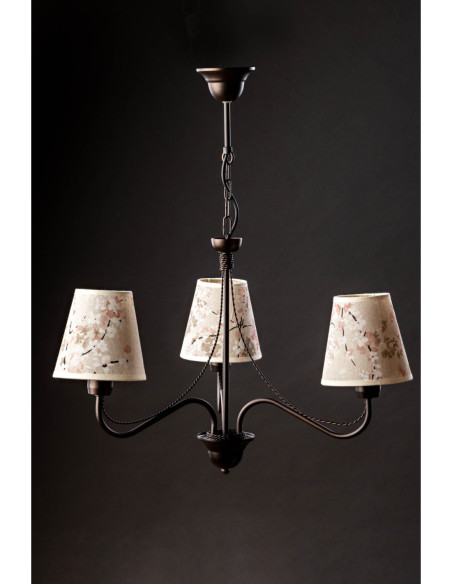 Żyrandol prowansalski KATRIN 3 AB WENGE/KWIAT WIŚNI