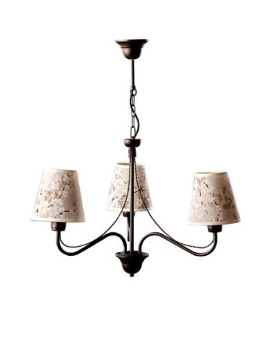 Żyrandol prowansalski KATRIN 3 AB WENGE/KWIAT...