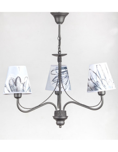 Żyrandol prowansalski KATRIN 3 AB/GRAFIT