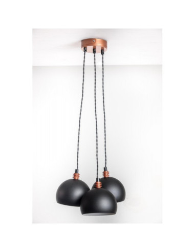 Lampa wisząca TESTER 3L/CZARNY/MIEDŹ