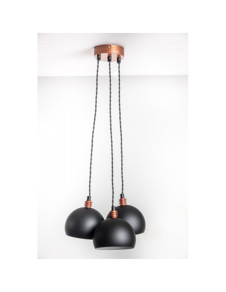 Lampa wisząca TESTER 3L/CZARNY/MIEDŹ