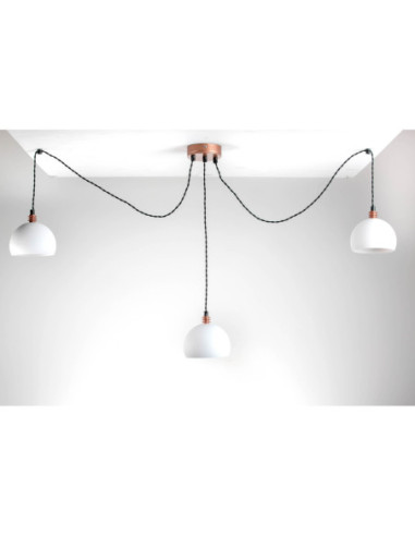 Lampa pająk TESTER 3LP/BIAŁA/MIEDŹ