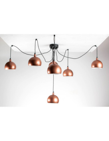 Lampa pająk TESTER 7LP/MIEDŹ/CZARNY