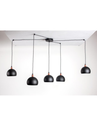 Lampa pająk TESTER 5NP/CZARNY/CZARNY