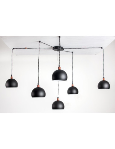 Lampa pająk TESTER 6NP/CZARNY/CZARNY