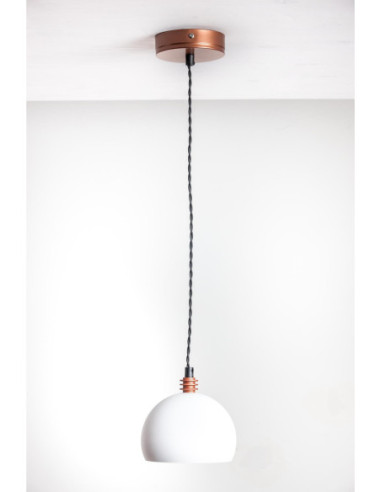 Lampa wisząca TESTER 1L /BIAŁA/MIEDŹ