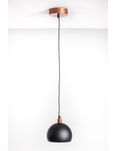 Lampa wisząca TESTER 1L /CZARNA/MIEDŹ