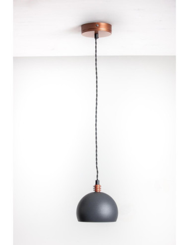 Lampa wisząca TESTER 1L /SZARA PERŁA/MIEDŹ