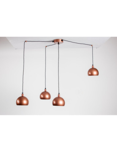 Lampa pająk TESTER 4NP/MIEDŹ/MIEDŹ