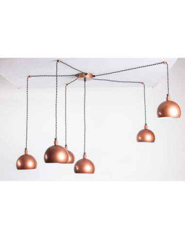 Lampa pająk TESTER 6NP/MIEDŹ/MIEDŹ