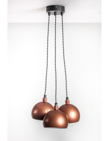 Lampa wisząca TESTER 3L/MIEDŹ/CZARNY