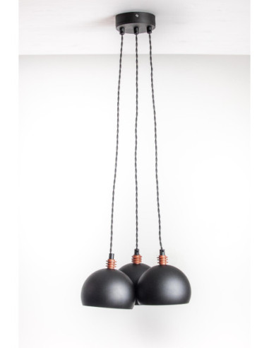 Lampa wisząca TESTER 3L/CZARNY/CZARNY