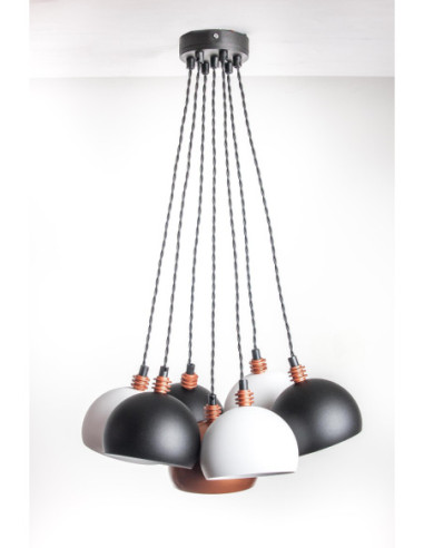 Lampa wisząca TESTER 7L/3-KOLORY/CZARNY