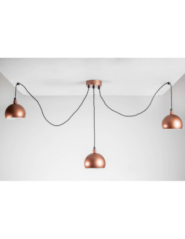 Lampa pająk TESTER 3LP/MIEDŹ/MIEDŹ