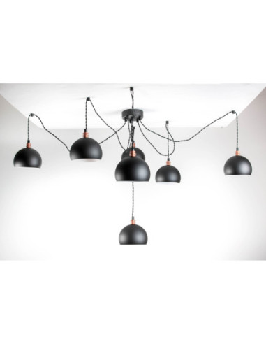 Lampa pająk TESTER 7LP/CZARNA/CZARNY