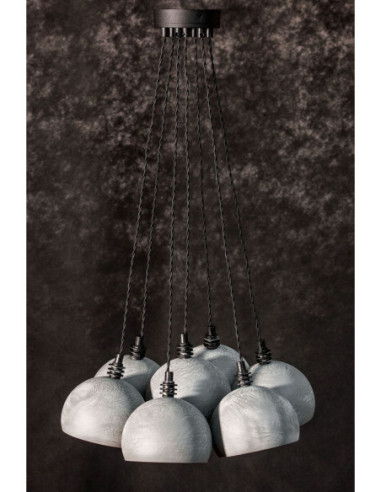 Lampa wisząca TESTER 7L/ BETON/CZARNY