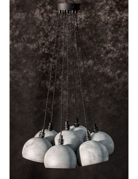 Lampa wisząca TESTER 7L/ BETON/CZARNY