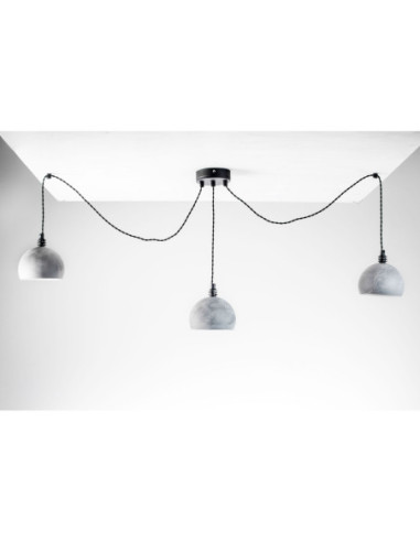 Lampa pająk TESTER 3LP/ BETON/CZARNA