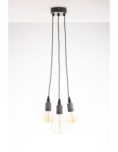 Lampa wisząca BETON 3L/CZARNY
