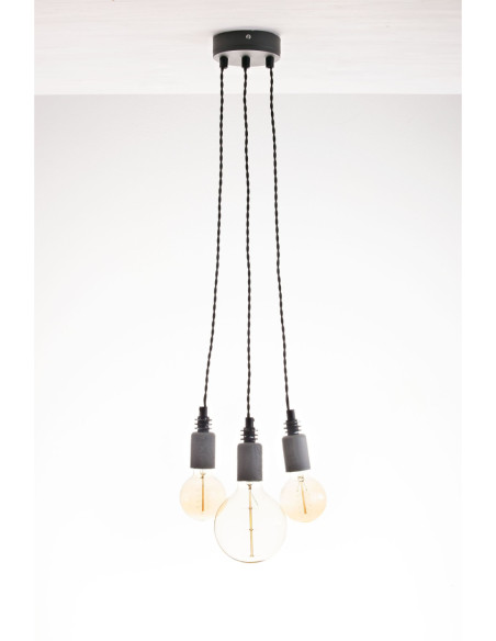 Lampa wisząca BETON 3L/CZARNY