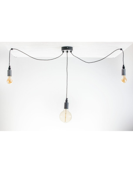 Lampa pająk BETON 3LP/CZARNY