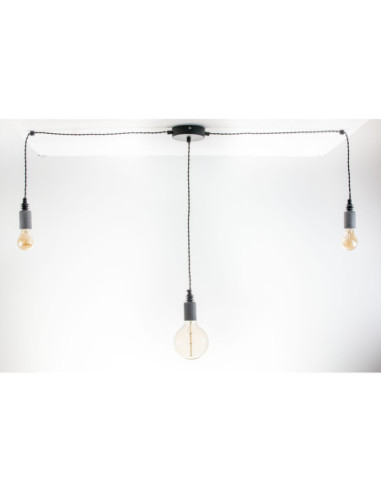 Lampa pająk BETON 3NP/CZARNY