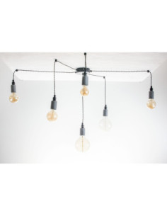 Lampa pająk BETON 6NP/CZARNY