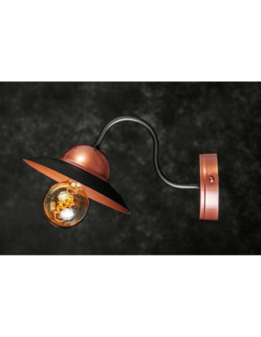 Kinkiet LOFTOWY BEA MIEDŹ-CZARNY