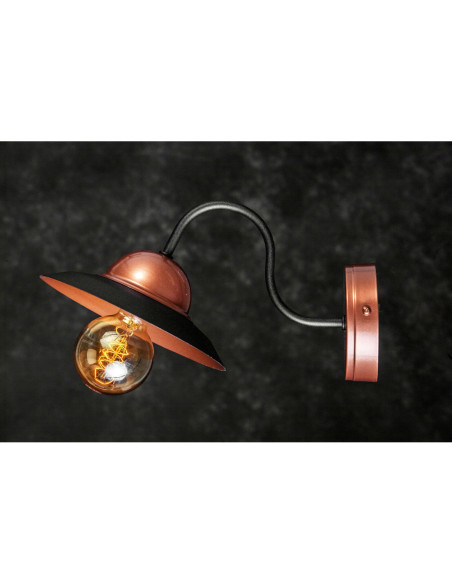 Kinkiet LOFTOWY BEA MIEDŹ-CZARNY