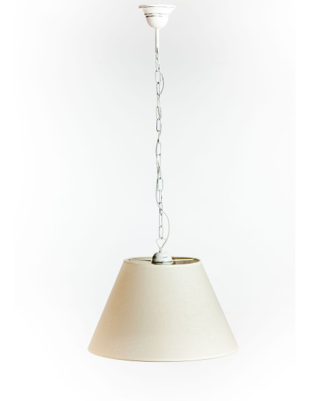 Lampa wisząca prowansalska STOŻEK ECRU ŁAŃCUCH