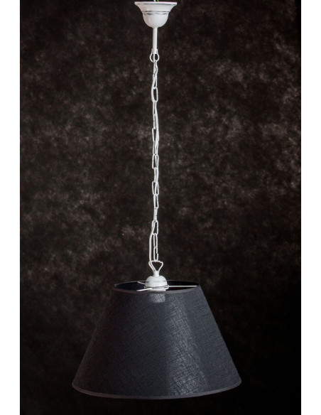 Lampa wisząca prowansalska STOŻEK CZARNY/ ŁAŃCUCH BIAŁY