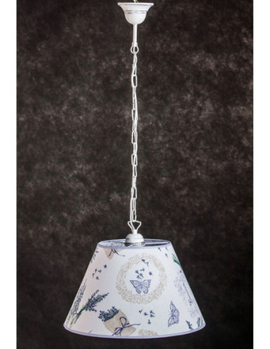 Lampa wisząca prowansalska STOŻEK LAWENDA ŁAŃCUCH