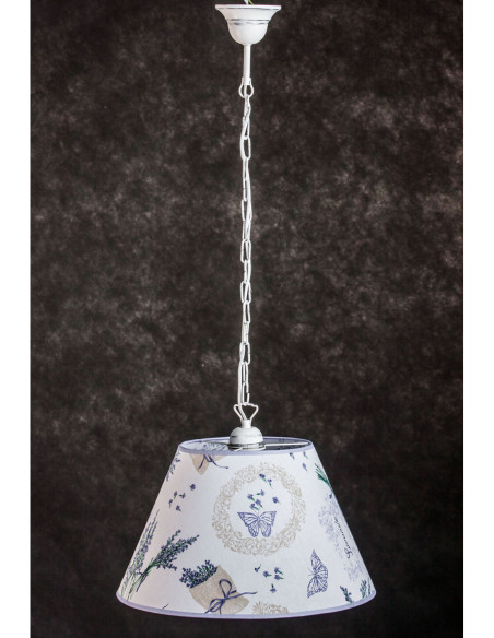 Lampa wisząca prowansalska STOŻEK LAWENDA ŁAŃCUCH