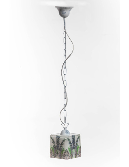 Lampa PROWANSALSKA na łańcuchu z motywem lawendy