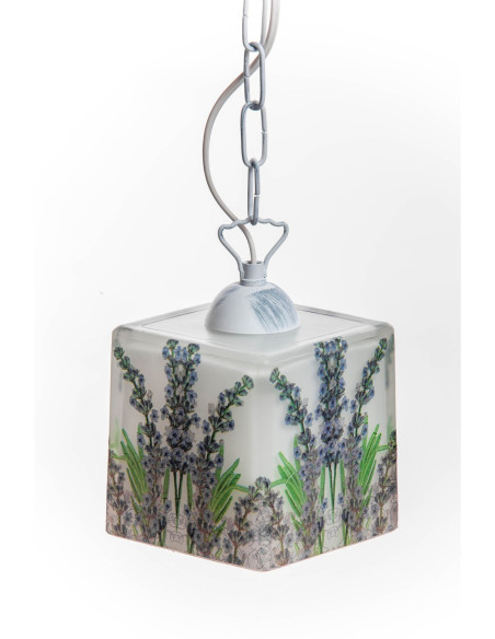 Lampa PROWANSALSKA na łańcuchu z motywem lawendy