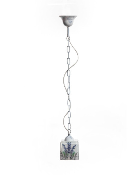Lampa PROWANSALSKA na łańcuchu z motywem lawendy
