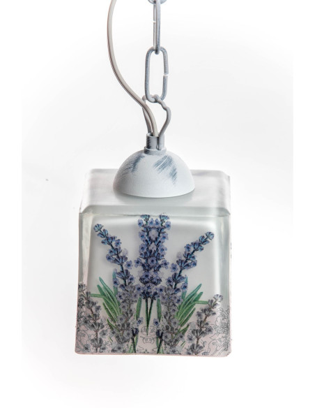 Lampa PROWANSALSKA na łańcuchu z motywem lawendy