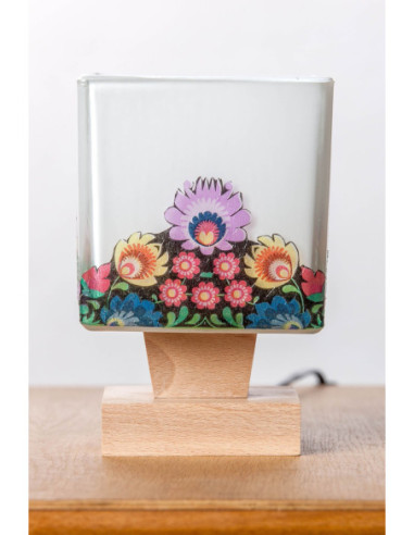 Lampka folkowa 1A/DREWNO WOSKOWANE