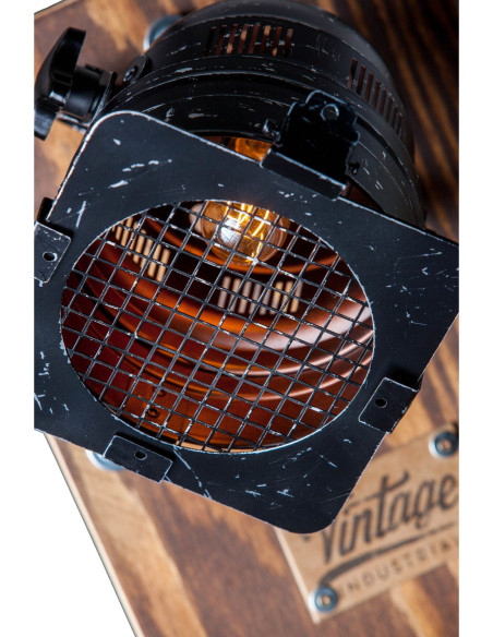 Kinkiet LOFTOWY LOFT BROWN REFLEKTOR CZARNY/HANDMADE/