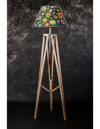 Lampa podłogowa FOLK woskowana ABAŻUR STOŻEK...