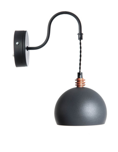 Kinkiet TESTER SZARY PERŁOWY/CZARNY