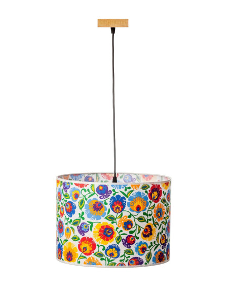 Lampa wisząca FOLK woskowana ABAŻUR OWAL BIAŁY