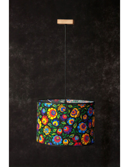 Lampa wisząca FOLK woskowana ABAŻUR OWAL CZARNY
