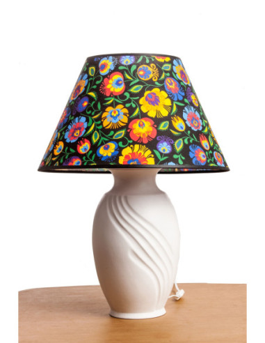 FOLKOWA LAMPA CERAMICZNA "S"AB.CZARNY/BIAŁY...