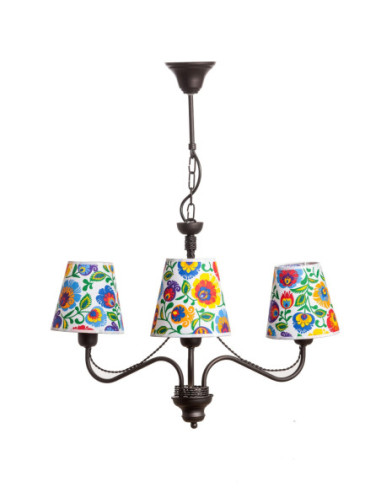 Żyrandol folk KATRIN 3 WENGE/ AB BIAŁY