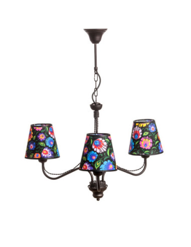 Żyrandol folk KATRIN 3 WENGE/ AB CZARNY