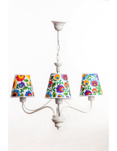 Żyrandol folk KATRIN 3 BIAŁY/ AB BIAŁY