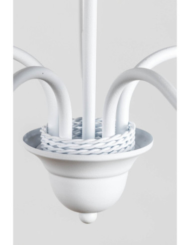 Żyrandol folk KATRIN 5 BIAŁY/ AB CZARNY